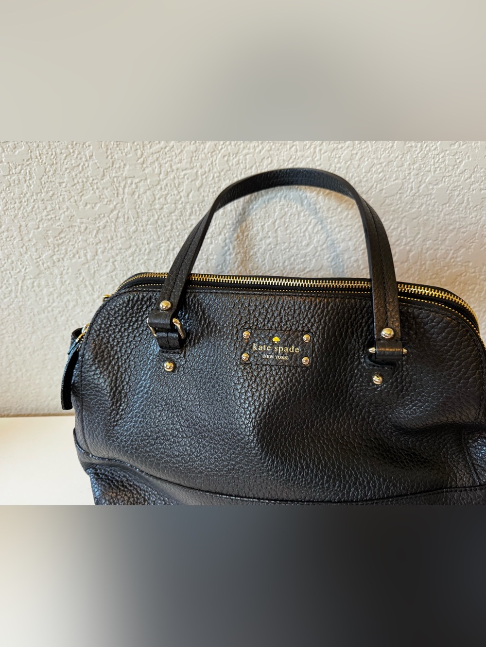 Kate Spade pebbled leather satchel Black Leather Tote Bag - Timeless